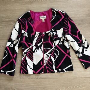 Joseph Ribkoff Jacket Size 14 Business Professional Art Deco